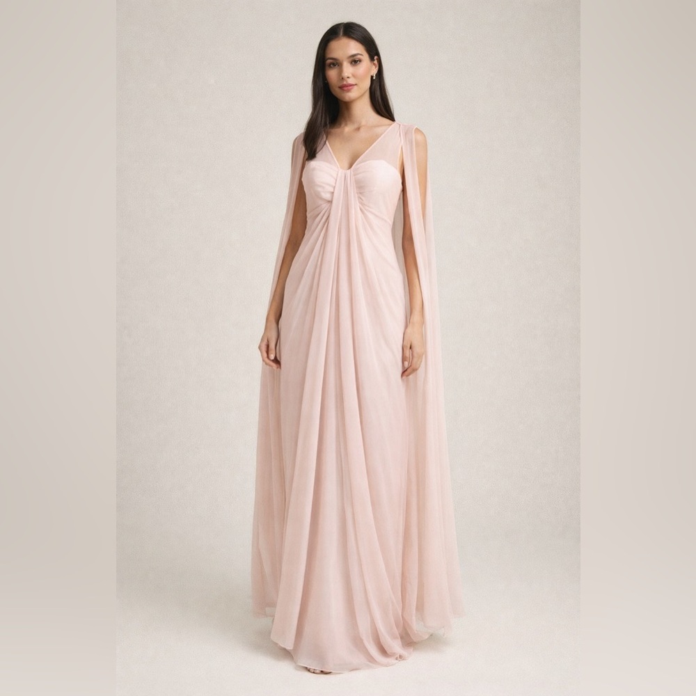 NWT Rare Ted Baker London Size 1 (US 4) Maxi Cape-Back Sweetheart Neckline Dress